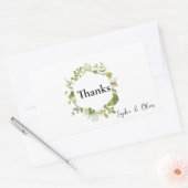 ロマンチックフィールドフラワー結婚リースステッカー 長方形シール (封筒)