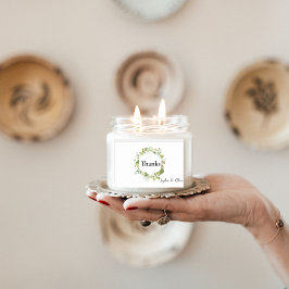 ロマンチックフィールドフラワー結婚リースステッカー 長方形シール