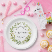 ロマンチックフィールドフラワー結婚リース ペーパープレート (パーティー)