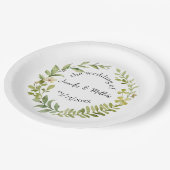 ロマンチックフィールドフラワー結婚リース ペーパープレート (アングル)