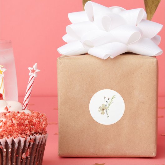 ロマンチックフィールド結婚フラワーズ封筒用シール ラウンドシール (パーティー)