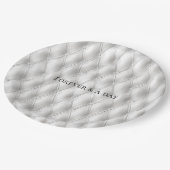 ロマンチックフェイクホワイトレザー結婚ズ ペーパープレート (アングル)