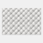 ロマンチックフェイクホワイトレザー結婚ズ ラッピングペーパーシート (正面3)