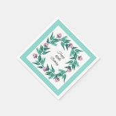 ロマンチックフェミニンフローラ40歳の誕生日 スタンダードカクテルナプキン (角)