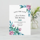 ロマンチックフェミニンフローラ40歳の誕生日 セーブザデート (スタンド正面)