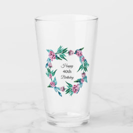 ロマンチックフェミニンフローラ40歳の誕生日 タンブラーグラス