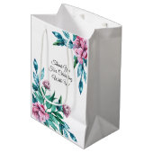 ロマンチックフェミニンフローラ40歳の誕生日 ミディアムペーパーバッグ (正面アングル)