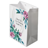 ロマンチックフェミニンフローラ40歳の誕生日 ミディアムペーパーバッグ (裏面アングル)