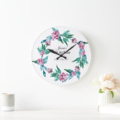 ロマンチックフェミニンフローラ40歳の誕生日 ラージ壁時計 (ホーム)