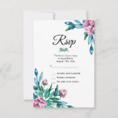 ロマンチックフェミニンフローラ40歳の誕生日 出欠カード (正面)