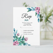 ロマンチックフェミニンフローラ40歳の誕生日 出欠カード (スタンド正面)