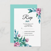 ロマンチックフェミニンフローラ40歳の誕生日 出欠カード (正面/裏面)