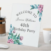 ロマンチックフェミニンフローラ40歳の誕生日 台座サイン (インサイチュ)