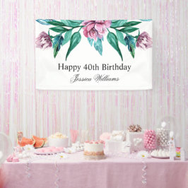 ロマンチックフェミニンフローラ40歳の誕生日 横断幕