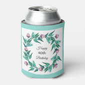 ロマンチックフェミニンフローラ40歳の誕生日 缶クーラー (缶正面)