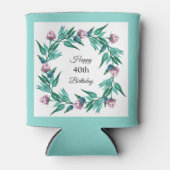 ロマンチックフェミニンフローラ40歳の誕生日 缶クーラー (正面)