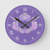 ロマンチックフェミニン,パーソナライズされた ラウンド壁時計 (正面)