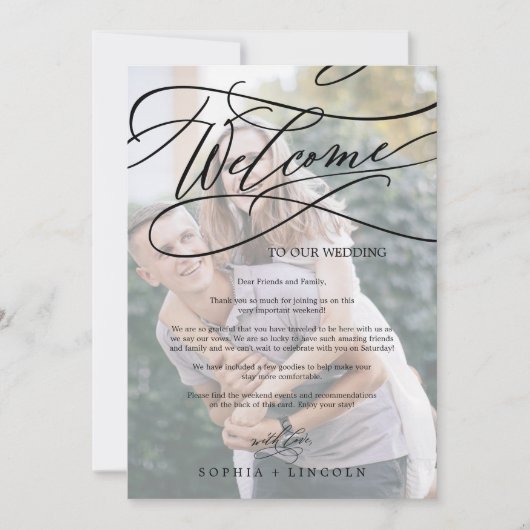 ロマンチックフォトウェディングウェルカムレター＆スケジュール (正面)
