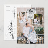 ロマンチックフォトコラージュウェディングセーブザデート 案内ポストカード (正面/裏面)