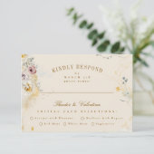 ロマンチックフォーマルな魅力的な結婚植物薬 出欠カード (スタンド正面)