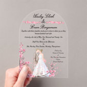 ロマンチックフラズアクリルアーチ結婚式招待状 アクリル招待状 (インサイチュ (ポータブル))