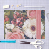 ロマンチックフラワーブーケカスタム文字 薄葉紙 (クラフト)