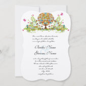 ロマンチックフラワーラブツリー結婚式招待状 招待状 (正面)