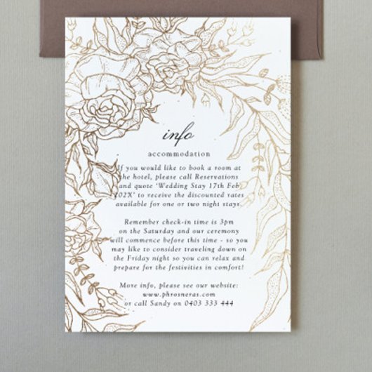 ロマンチックフラワーリースホワイトブラックエメラルド金ゴールド エンクロージャーカード