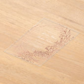 ロマンチックフラワーローズ金ゴールド結婚リース アクリル招待状 (レイダウン)