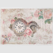 ロマンチックフランスのなバラ、時計と映画の切り離し 薄葉紙 (正面)