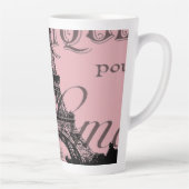 ロマンチックフランスのなピンクのヴィンテージパリスエッフェル塔 カフェラテマグ (右)