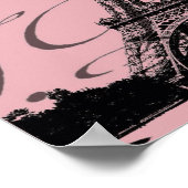 ロマンチックフランスのなピンクのヴィンテージパリスエッフェル塔 ポスター (角)