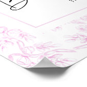 ロマンチックフランスのなピンクの女の子ウェルカムベビーシャワー ポスター (角)