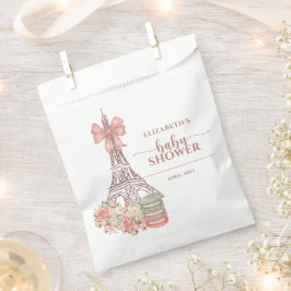 ロマンチックフランスのなピンクボウパリベビーシャワー フェイバーバッグ