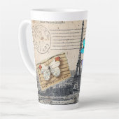 ロマンチックフランスのなフランス旅行パリエッフェルタワー カフェラテマグ (左アングル)