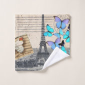 ロマンチックフランスのなフランス旅行パリエッフェルタワー バスタオルセット (ウォッシュタオル)