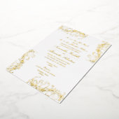 ロマンチックフランスのなフローラロココ両親結婚の 箔招待状 (回転した状態)