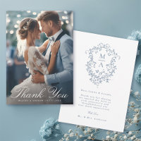 ロマンチックフランスのなブルーのフローラ結婚クレストの写真