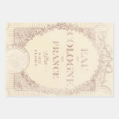 ロマンチックフランスのな粗野なシックな鳥と蝶 ラッピングペーパーシート (正面2)