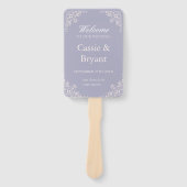 ロマンチックフランスのな薄紫ヴィンテージファン結婚式 プログラム ハンドファン (正面)