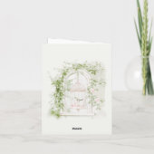 ロマンチックフランスのガーデンシャトーブライダルシャワー サンキューカード (裏面)