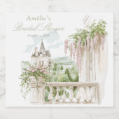 ロマンチックフランスのガーデンシャトーブライダルシャワー スパークリングワインラベル (シングルラベル)