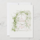 ロマンチックフランスのガーデンシャトーブライダルシャワー 招待状 (裏面)