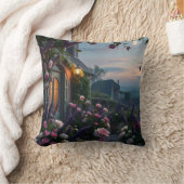 ロマンチックフランスのシャトーコアコテージガーデンアットトゥウィル クッション (ブランケット)