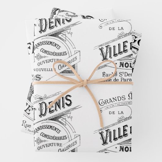 ロマンチックフランスのヴィンテージ広告 ラッピングペーパーシート (インサイチュ)