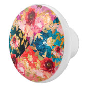 ロマンチックフランスのヴィンテージ花模様 セラミックノブ (右)