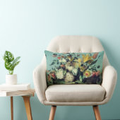 ロマンチックフランスの花模様オンティール（緑がかった色） ランバークッション (椅子)