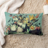 ロマンチックフランスの花模様オンティール（緑がかった色） ランバークッション (ブランケット)