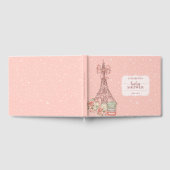 ロマンチックフランスの赤面ピンクベビーシャワーゲストブック ゲストブック (全面)