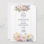 ロマンチックフローラエレガンス結婚式招待状 招待状 (正面)